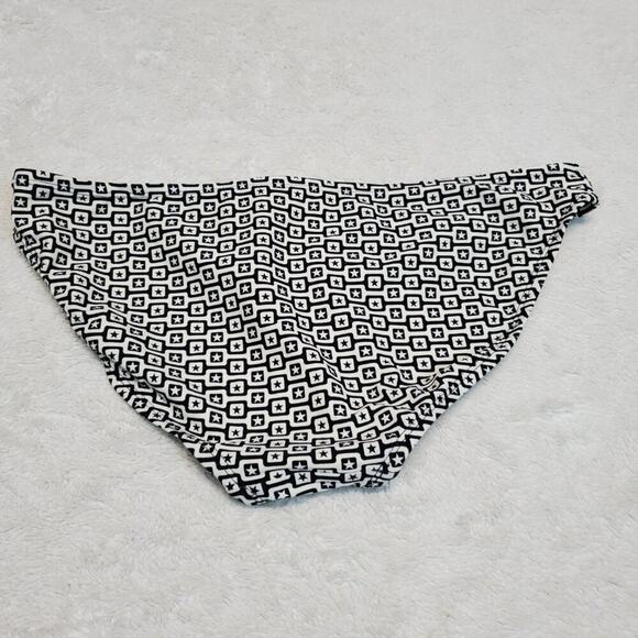 Converse White Black Logo Print 2 piece Halter Top Bikini Swimsuit Swim Bottom L - Picture 8 of 11